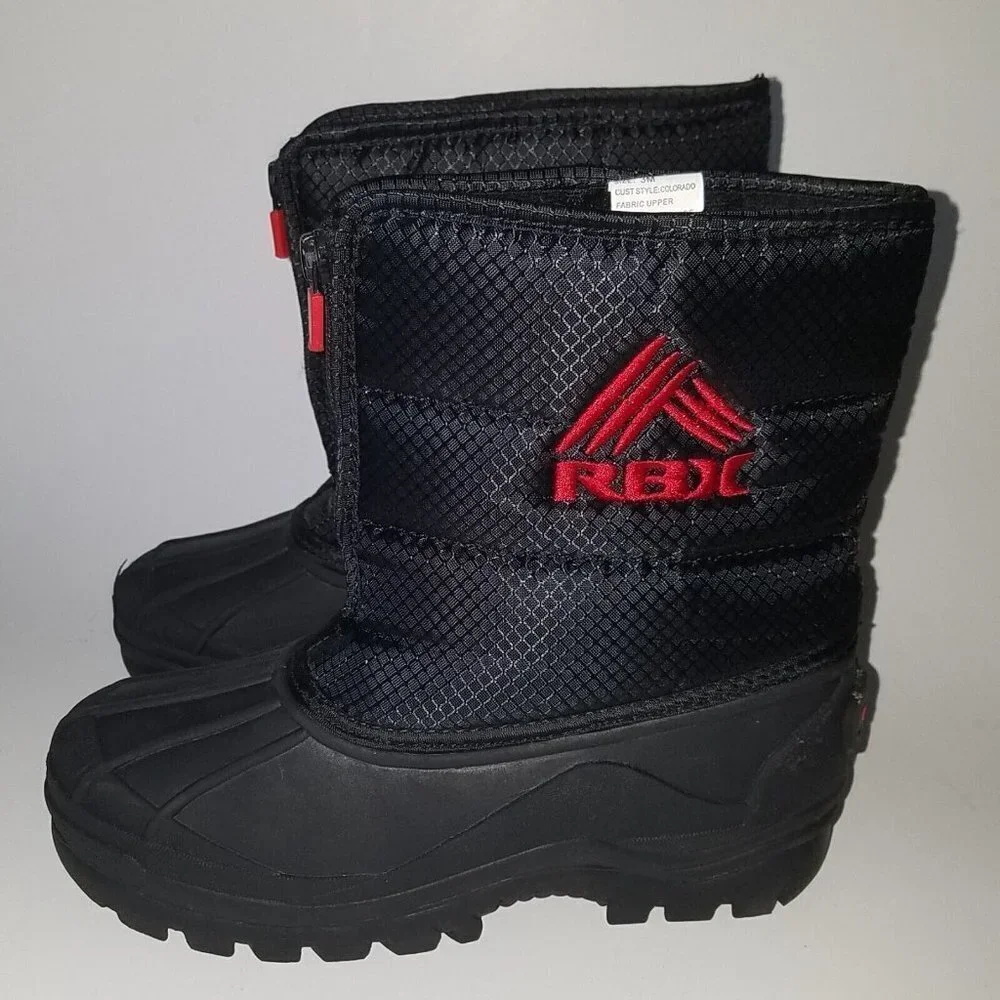 RBX Black Red Snow Boots Winter Rain Child Youth 3M NO LINERS AS IS